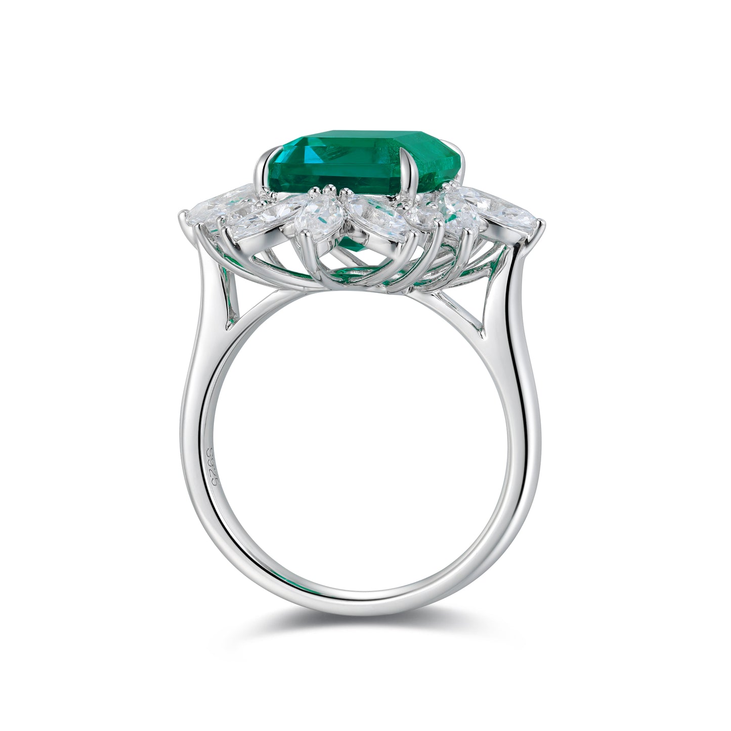 Pirmiana 2024 Hot Sale S925 Silver 4.61ct Lab Grown Emerald Ring Women Engagement Fashion Finger Gemstone Jewelry