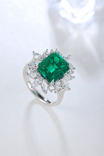 Pirmiana 2024 Hot Sale S925 Silver 4.61ct Lab Grown Emerald Ring Women Engagement Fashion Finger Gemstone Jewelry