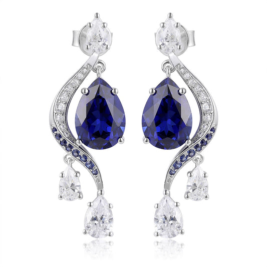 Pirmiana New Arrival 5.2ct Lab Grown Sapphire Earring Studs S925 Silver Jewelry Earrings for Women