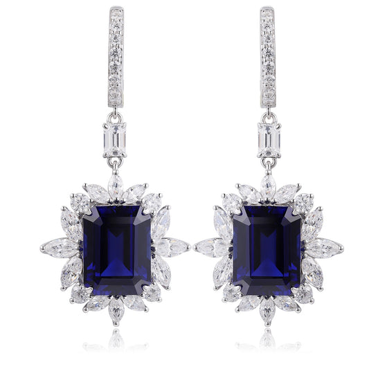 Pirmiana New Arrival 6.76ct Lab Grown Sapphire Earring Studs S925 Silver Jewelry Earrings for Women