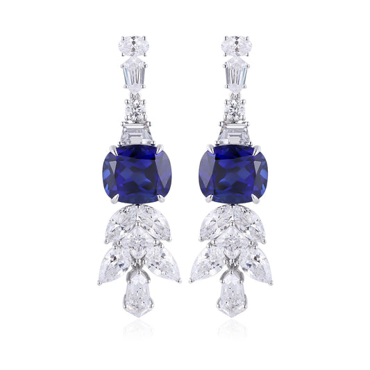 Pirmiana New Arrival 10.55ct Lab Grown Sapphire Earring Studs 18K Gold Jewelry Earrings for Women