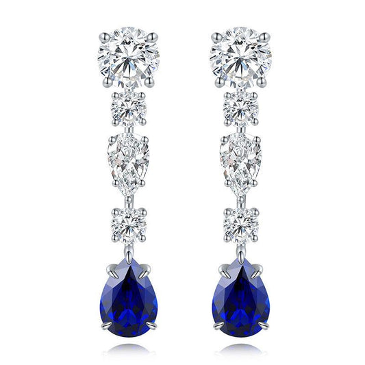 Pirmiana New Arrival 5.41ct Lab Grown Sapphire Earring Studs S925 Silver Jewelry Earrings for Women