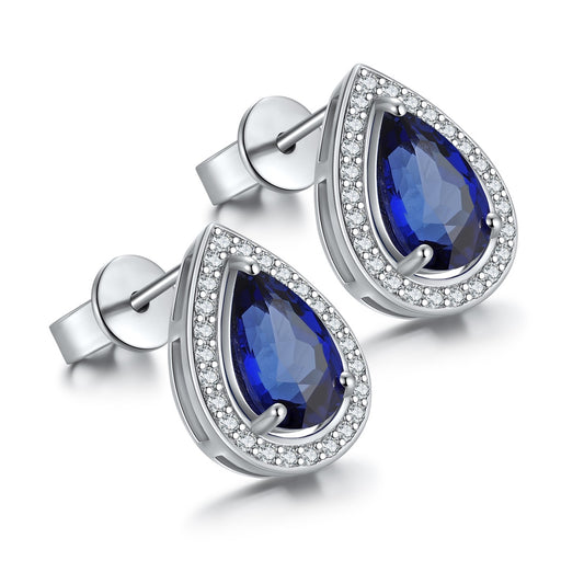 Pirmiana New Arrival 2.95ct Lab Grown Sapphire Earring Studs S925 Silver Jewelry Earrings for Women