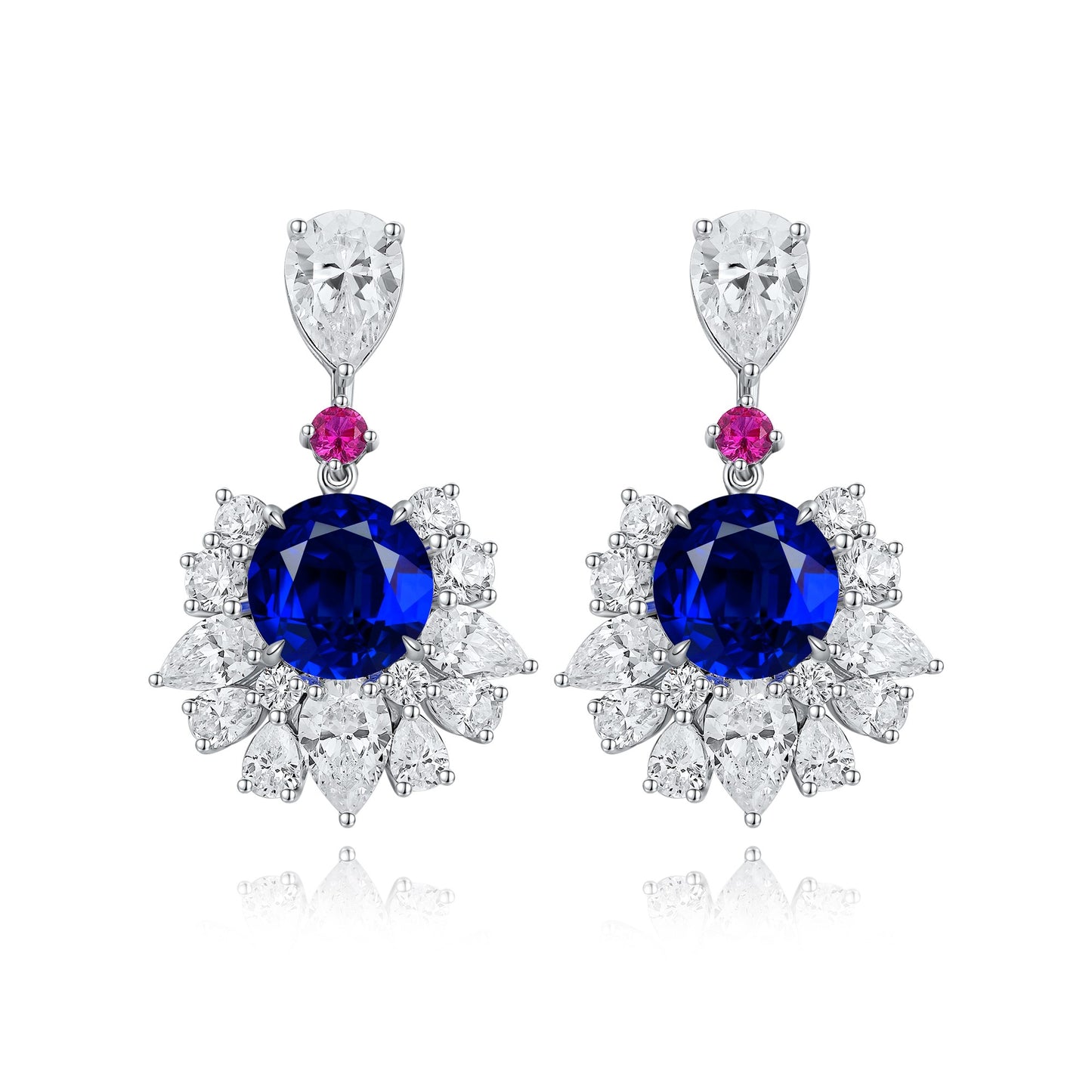 Pirmiana New Arrival 5.75ct Lab Grown Sapphire Earring Studs S925 Silver Jewelry Earrings for Women