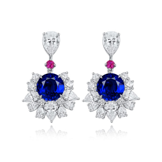 Pirmiana New Arrival 5.75ct Lab Grown Sapphire Earring Studs S925 Silver Jewelry Earrings for Women