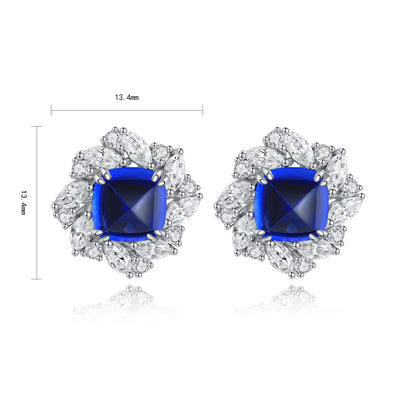 Pirmiana New Arrival 4.46ct Lab Grown Sapphire Earring Studs S925 Silver Jewelry Earrings for Women