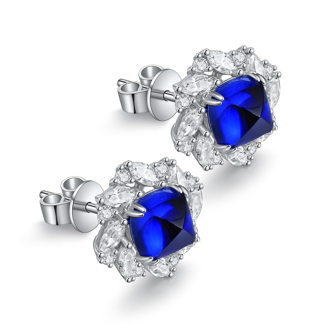 Pirmiana New Arrival 4.46ct Lab Grown Sapphire Earring Studs S925 Silver Jewelry Earrings for Women