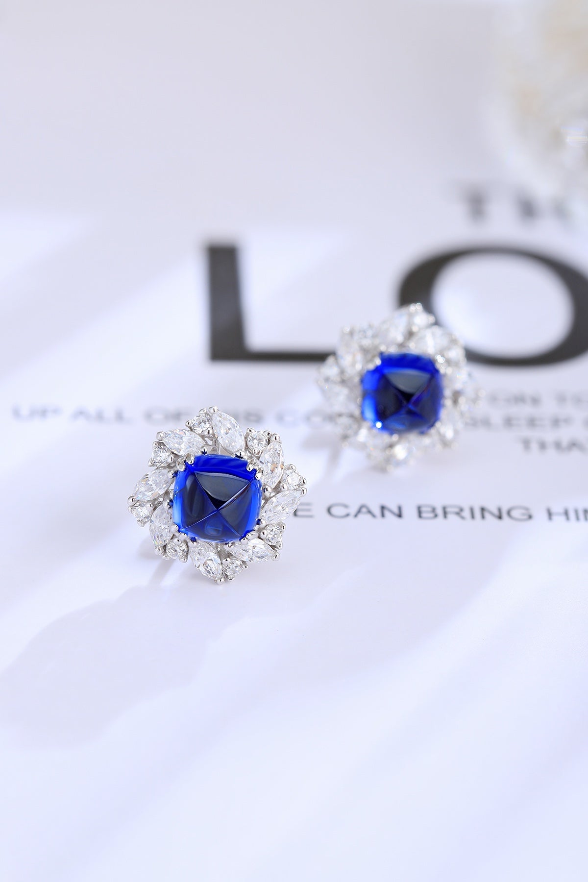 Pirmiana New Arrival 4.46ct Lab Grown Sapphire Earring Studs S925 Silver Jewelry Earrings for Women