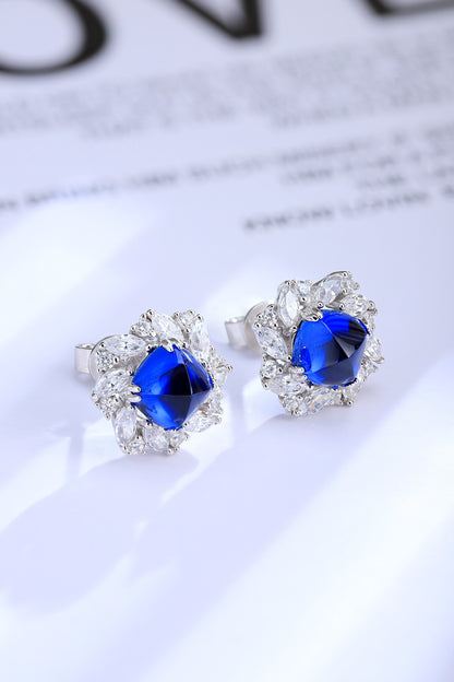 Pirmiana New Arrival 4.46ct Lab Grown Sapphire Earring Studs S925 Silver Jewelry Earrings for Women