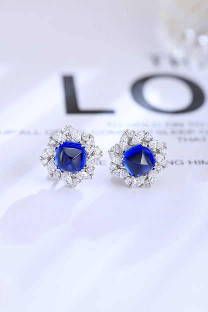 Pirmiana New Arrival 4.46ct Lab Grown Sapphire Earring Studs S925 Silver Jewelry Earrings for Women