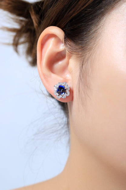 Pirmiana New Arrival 4.46ct Lab Grown Sapphire Earring Studs S925 Silver Jewelry Earrings for Women