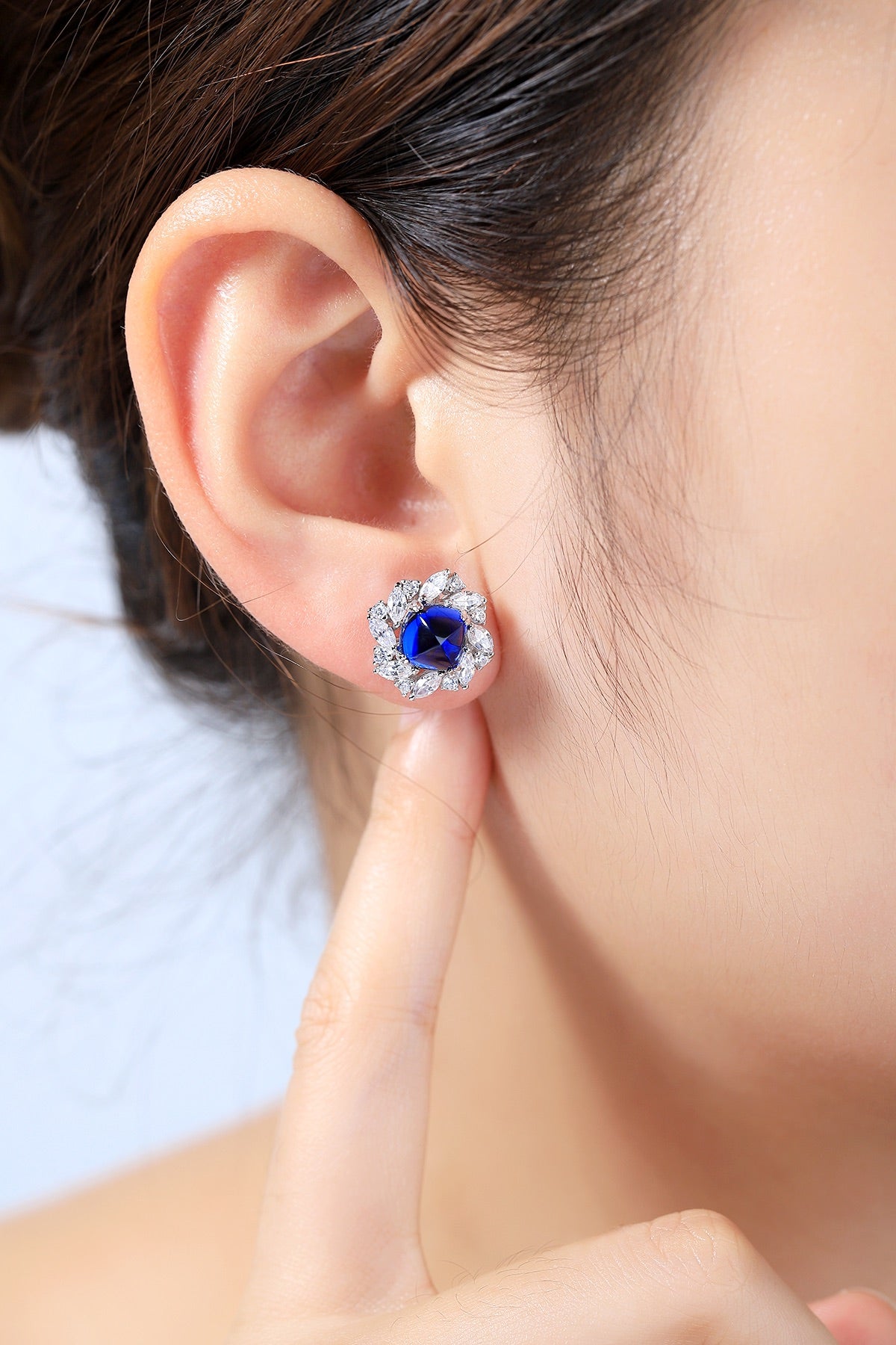 Pirmiana New Arrival 4.46ct Lab Grown Sapphire Earring Studs S925 Silver Jewelry Earrings for Women