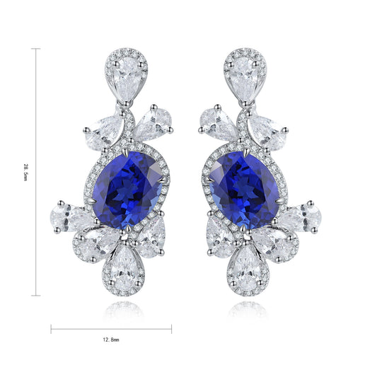 Pirmiana New Arrival 5.02ct Lab Grown Sapphire Earring Studs S925 Silver Jewelry Earrings for Women