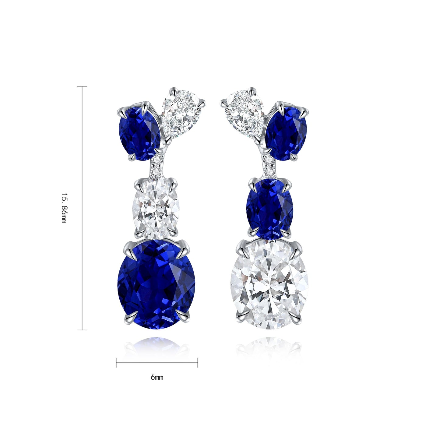 Pirmiana New Arrival 1.135ct Lab Grown Sapphire Earring Studs S925 Silver Jewelry Earrings for Women