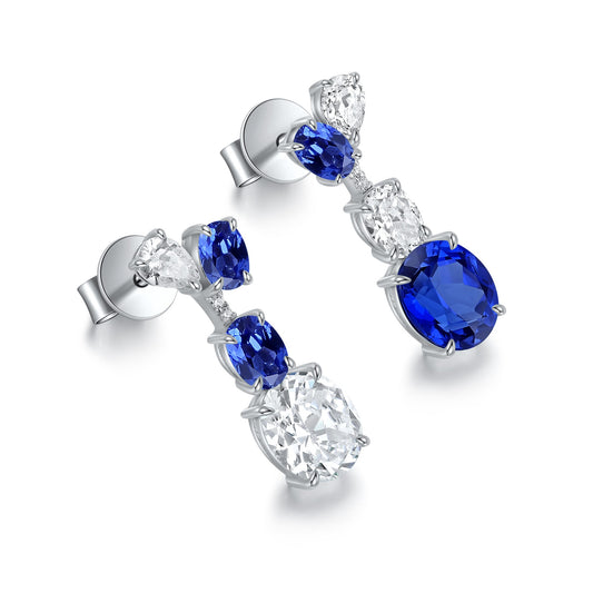 Pirmiana New Arrival 1.135ct Lab Grown Sapphire Earring Studs S925 Silver Jewelry Earrings for Women