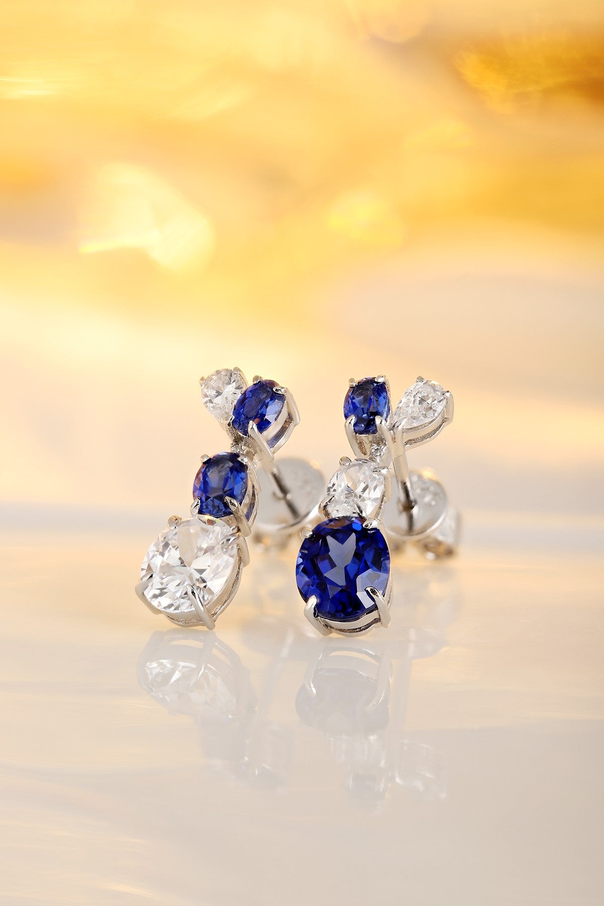 Pirmiana New Arrival 1.135ct Lab Grown Sapphire Earring Studs S925 Silver Jewelry Earrings for Women