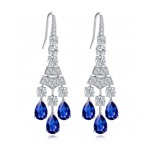 Pirmiana New Arrival 14.81ct Lab Grown Sapphire Earring Studs S925 Silver Jewelry Earrings for Women