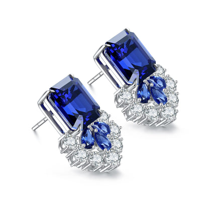 Pirmiana New Arrival 13.71ct Lab Grown Sapphire Earring Studs S925 Silver Jewelry Earrings for Women