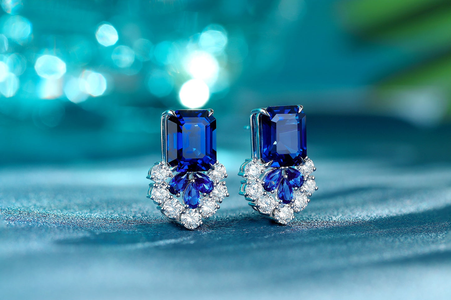 Pirmiana New Arrival 13.71ct Lab Grown Sapphire Earring Studs S925 Silver Jewelry Earrings for Women