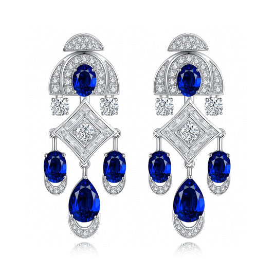 Pirmiana New Arrival 11.66ct Lab Grown Sapphire Earring Studs S925 Silver Jewelry Earrings for Women