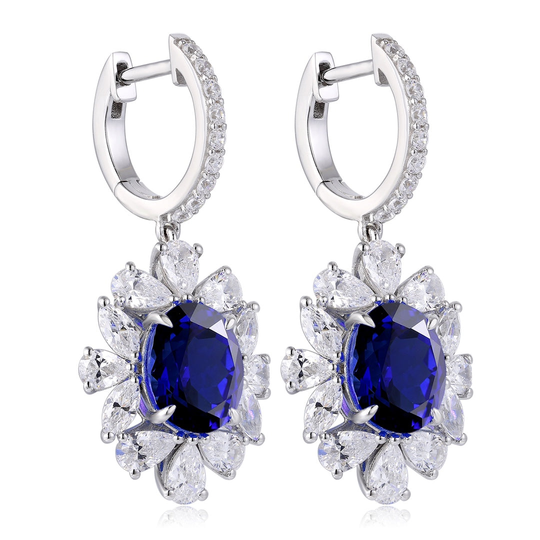 Pirmiana New Arrival 11.66ct Lab Grown Sapphire Earring Studs S925 Silver Jewelry Earrings for Women