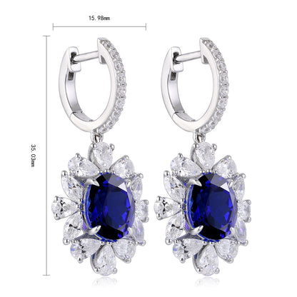 Pirmiana New Arrival 11.66ct Lab Grown Sapphire Earring Studs S925 Silver Jewelry Earrings for Women