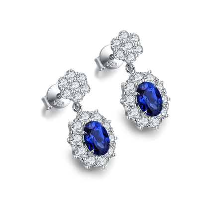 Pirmiana New Arrival 2.32ct Lab Grown Sapphire Earring Studs S925 Silver Jewelry Earrings for Women