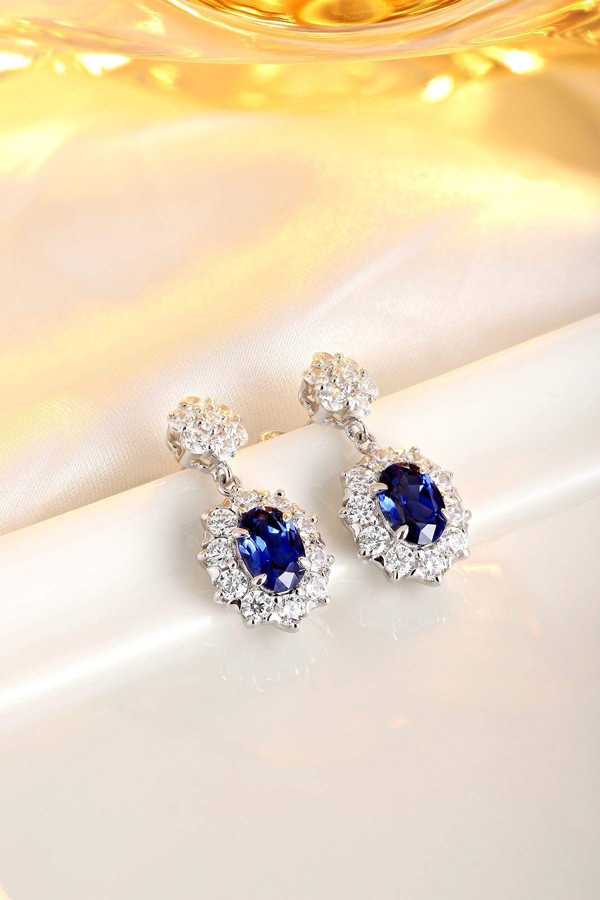 Pirmiana New Arrival 2.32ct Lab Grown Sapphire Earring Studs S925 Silver Jewelry Earrings for Women