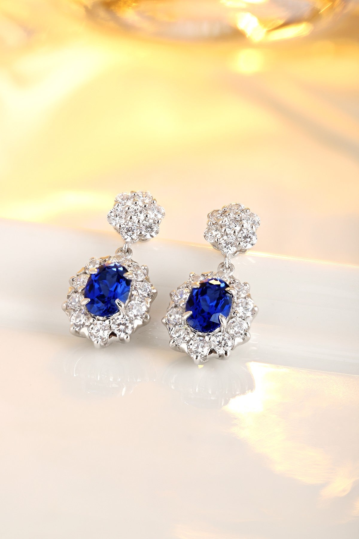 Pirmiana New Arrival 2.32ct Lab Grown Sapphire Earring Studs S925 Silver Jewelry Earrings for Women