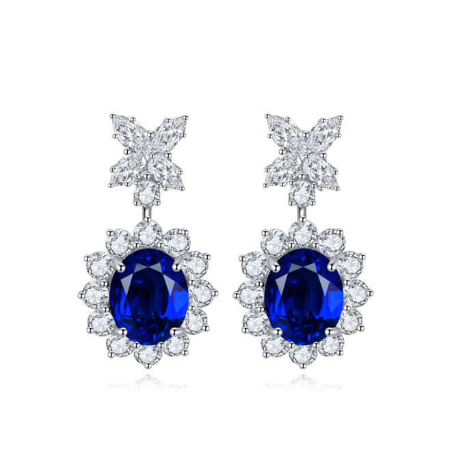 Pirmiana New Arrival 9.77ct Lab Grown Sapphire Earring Studs S925 Silver Jewelry Earrings for Women