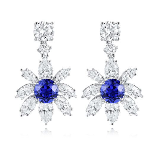 Pirmiana New Arrival 5.4ct Lab Grown Sapphire Earring Studs S925 Silver Jewelry Earrings for Women