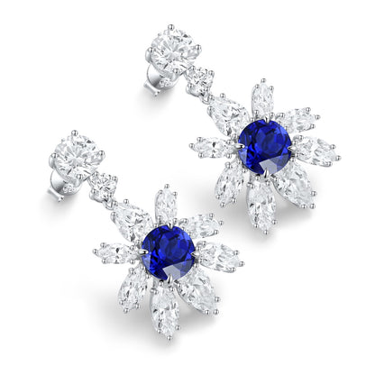 Pirmiana New Arrival 5.4ct Lab Grown Sapphire Earring Studs S925 Silver Jewelry Earrings for Women