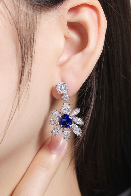 Pirmiana New Arrival 5.4ct Lab Grown Sapphire Earring Studs S925 Silver Jewelry Earrings for Women