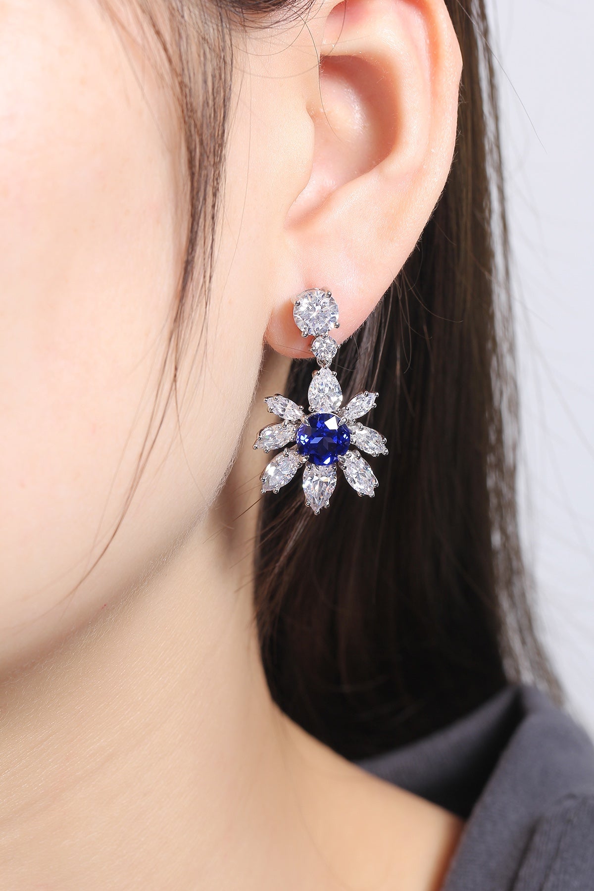 Pirmiana New Arrival 5.4ct Lab Grown Sapphire Earring Studs S925 Silver Jewelry Earrings for Women