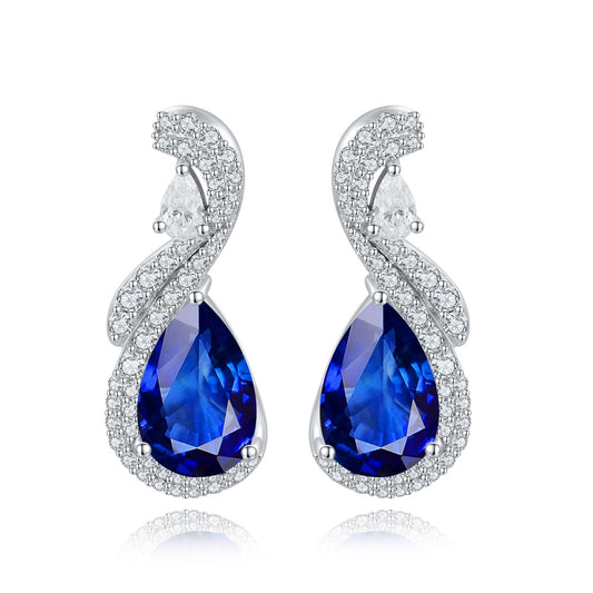 Pirmiana New Arrival 8.9ct Lab Grown Sapphire Earring Studs S925 Silver Jewelry Earrings for Women