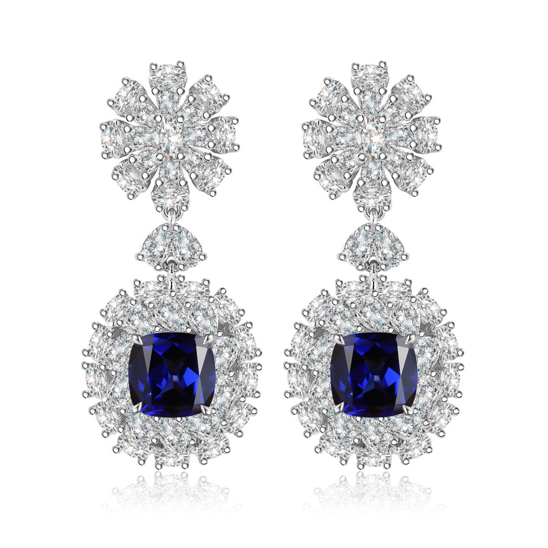 Pirmiana New Arrival 4.4ct Lab Grown Sapphire Earring Studs S925 Silver Jewelry Earrings for Women